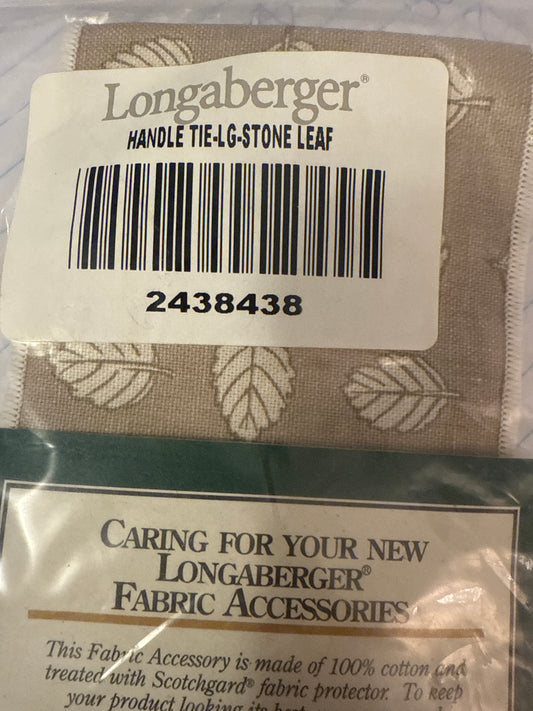 Longaberger large handle tie in stone leaf