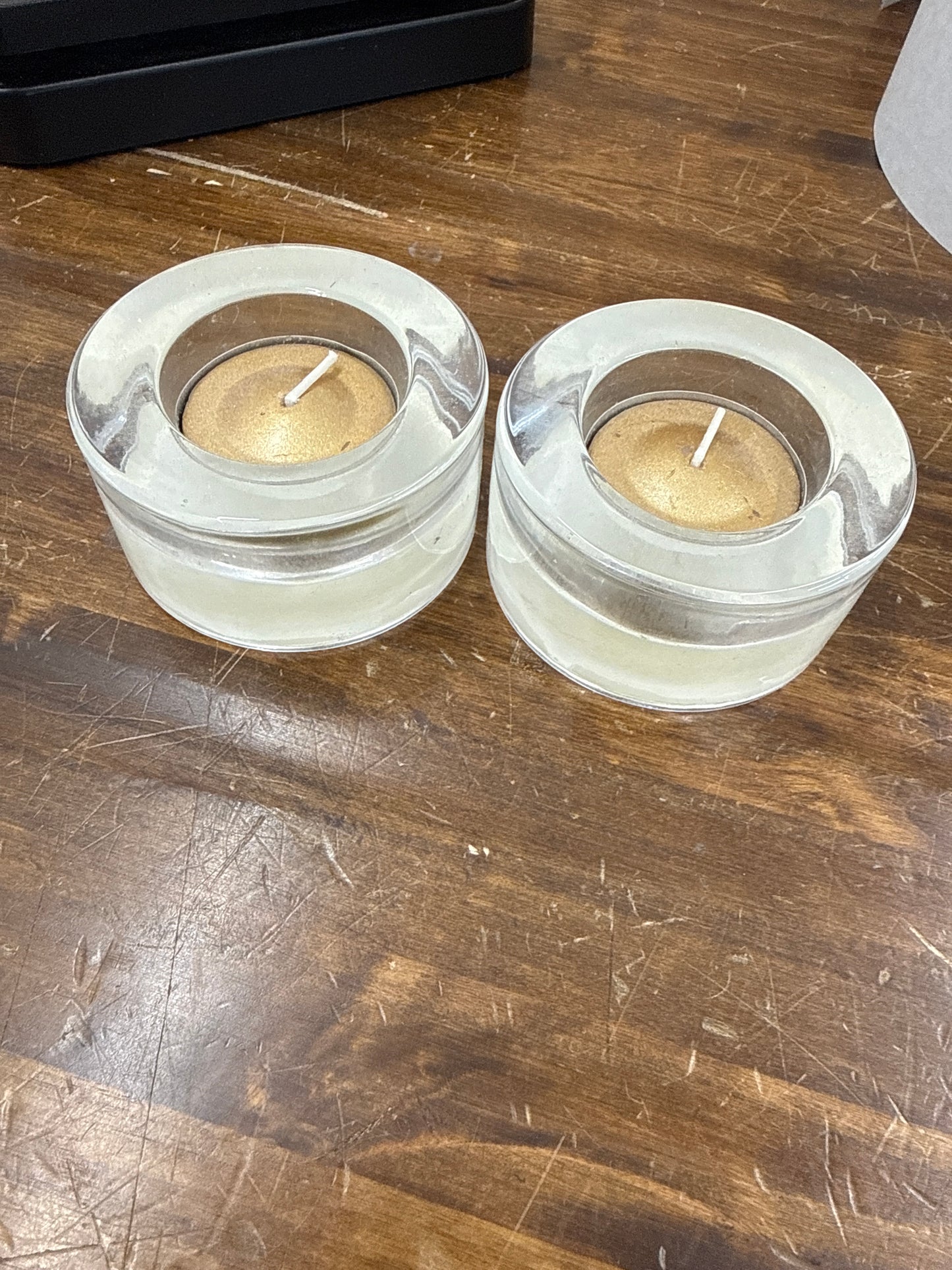 Homestead glass tea light candle holders