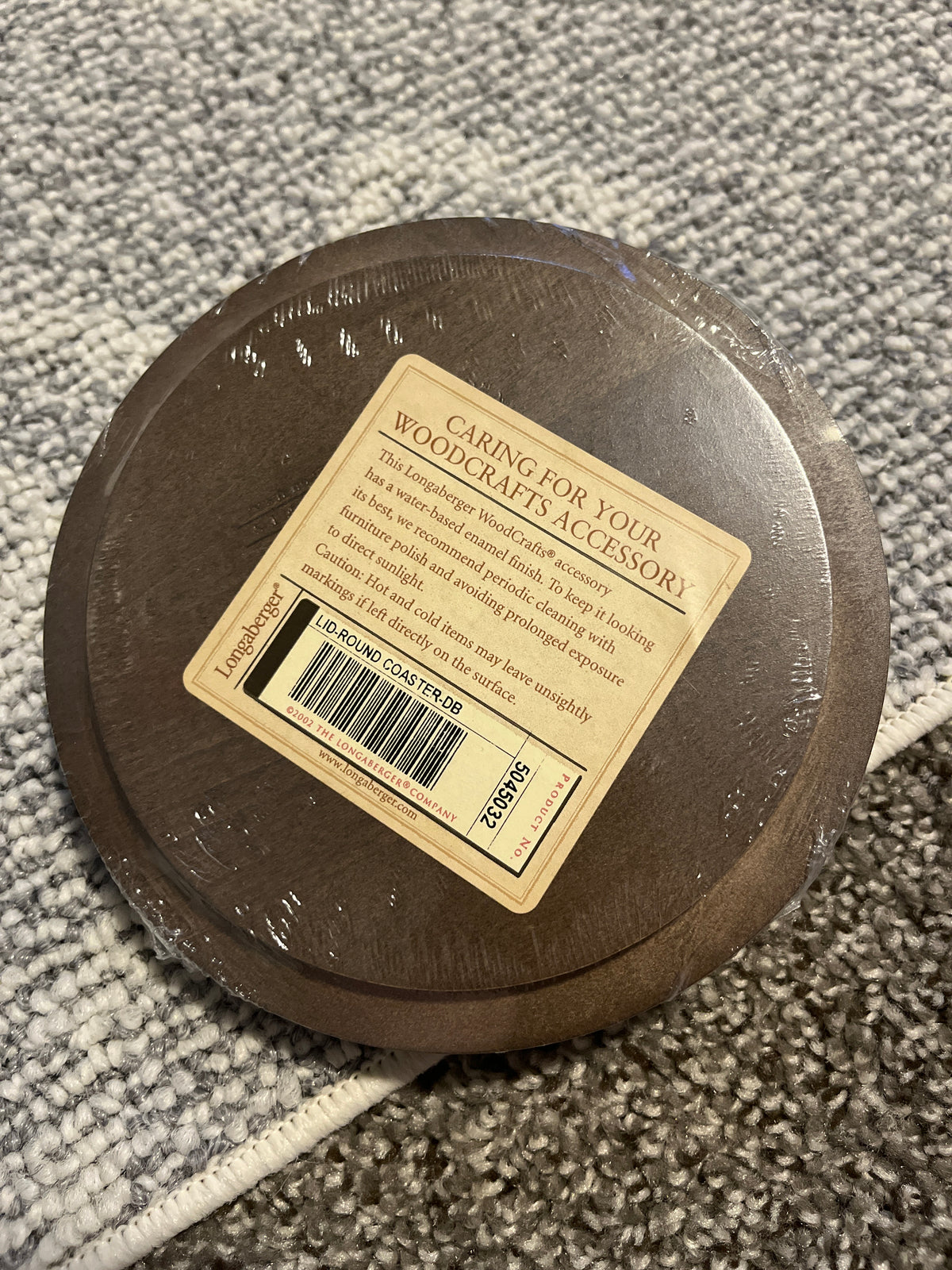 Longaberger round coaster lid