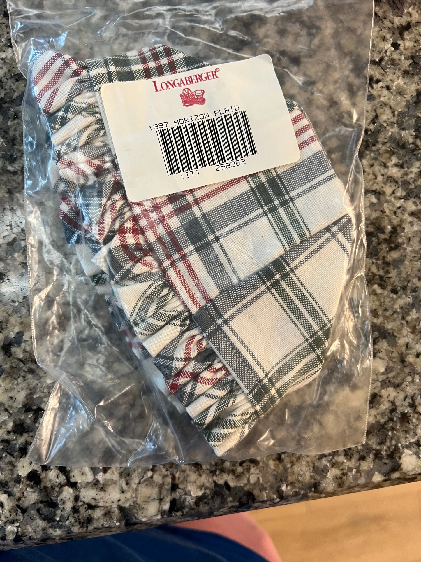 Longaberger 1997 hostess appreciation liner in market day plaid