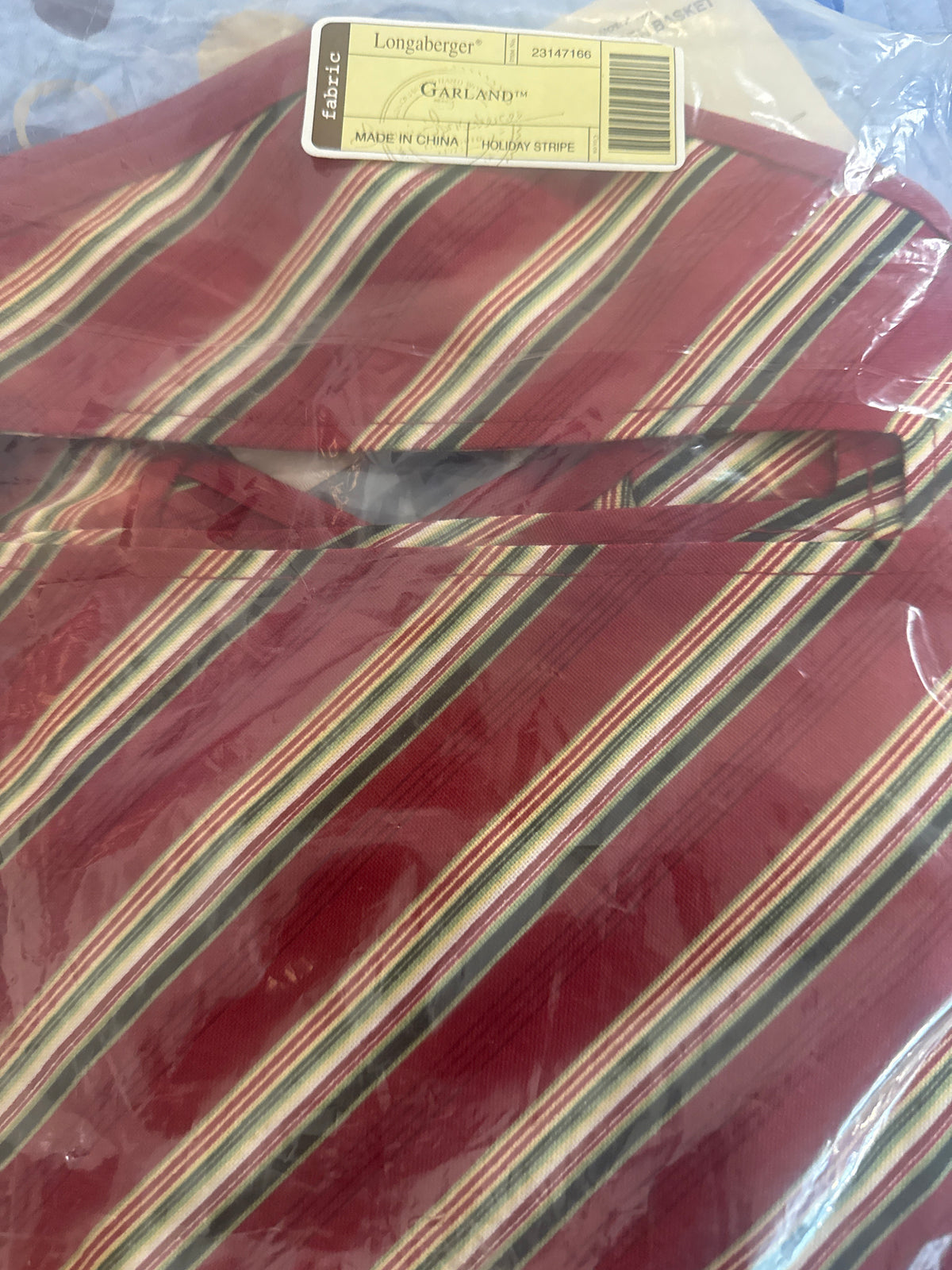 Longaberger garland liner in holiday stripe