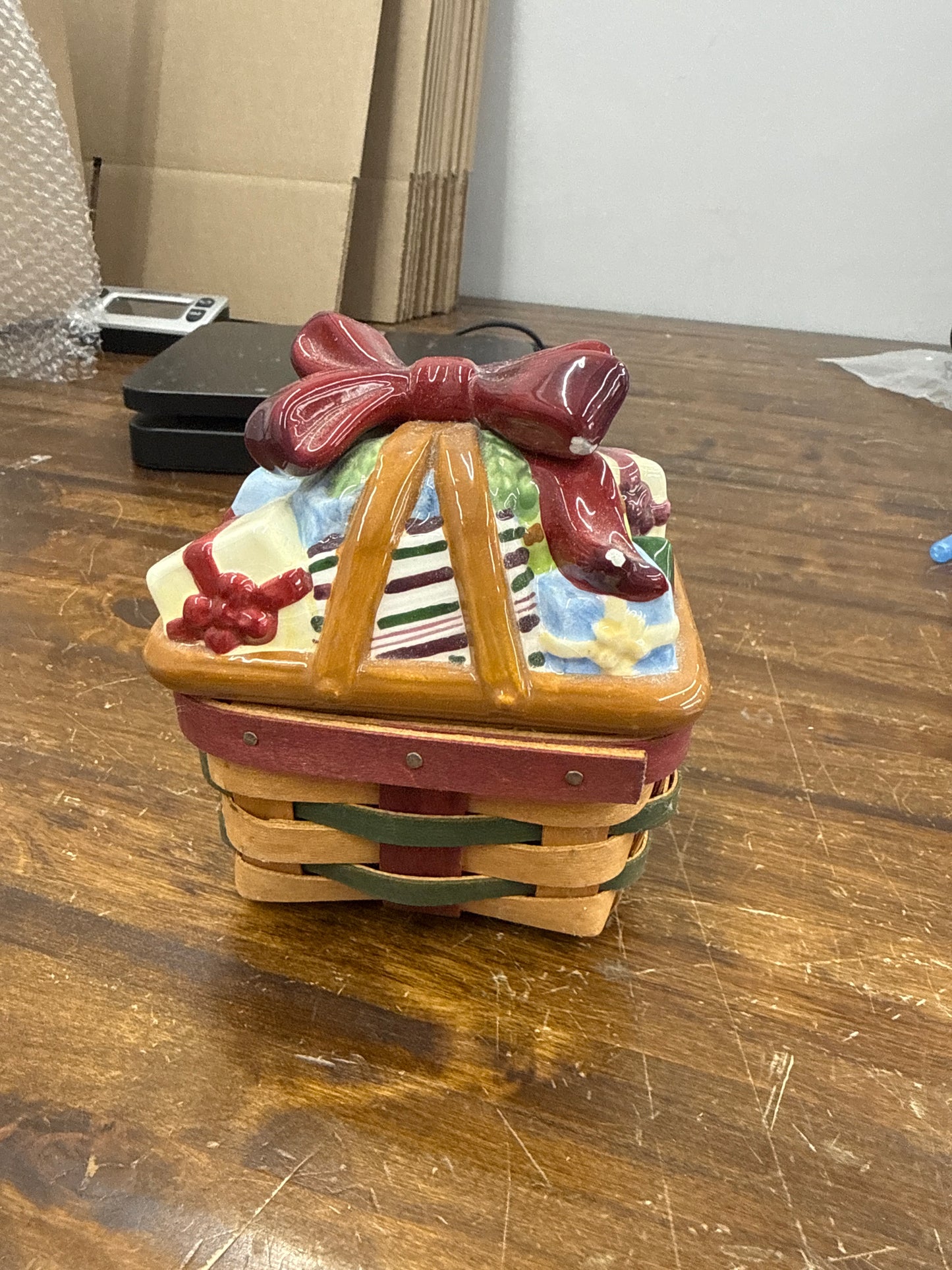Longaberger little gifts with new design bottom basket -top is chipped as pictured