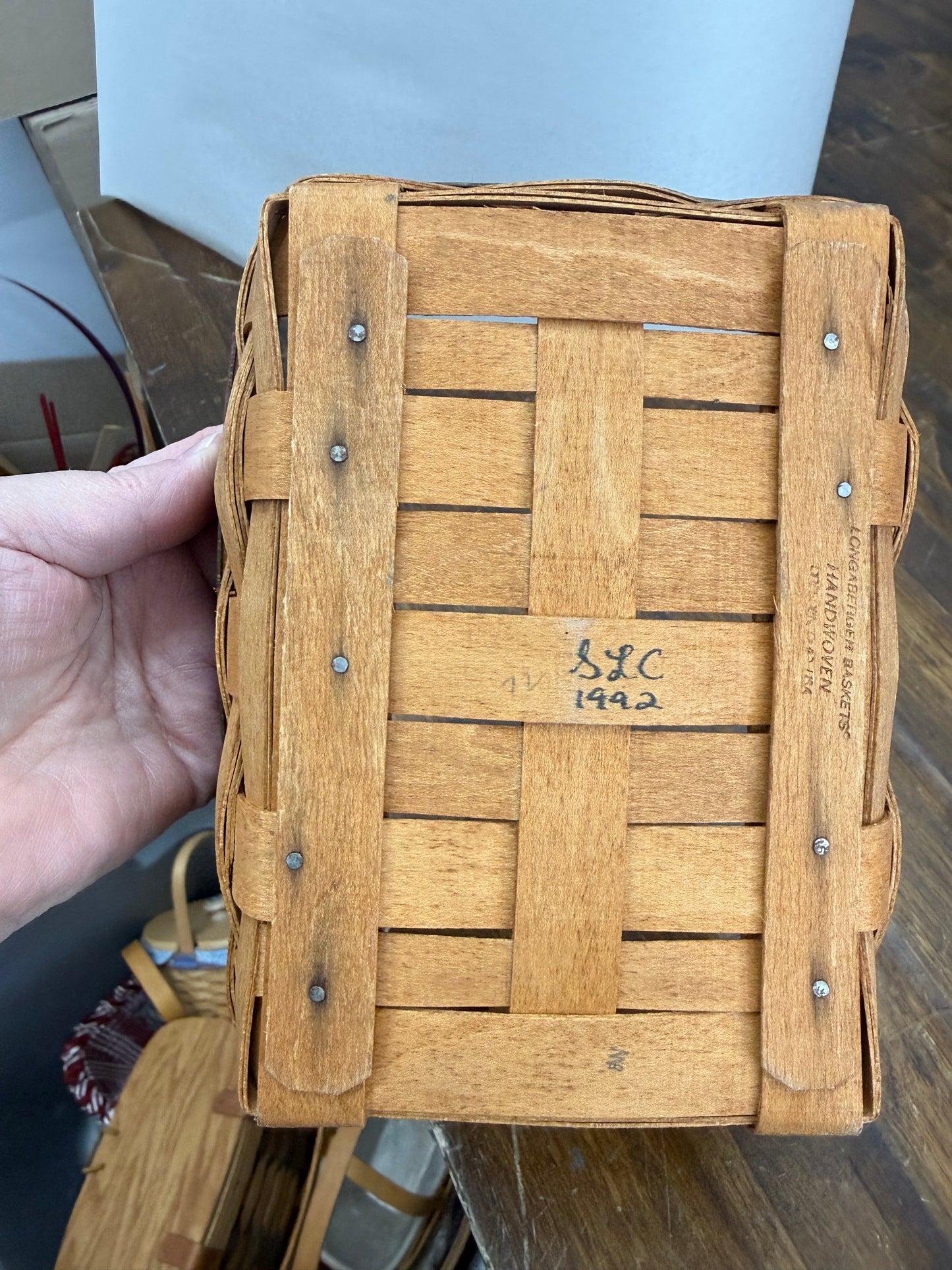 Longaberger Father’s Day Notepal basket (is a little dirty)