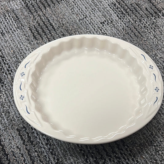 Longaberger quiche pan in classic blue
