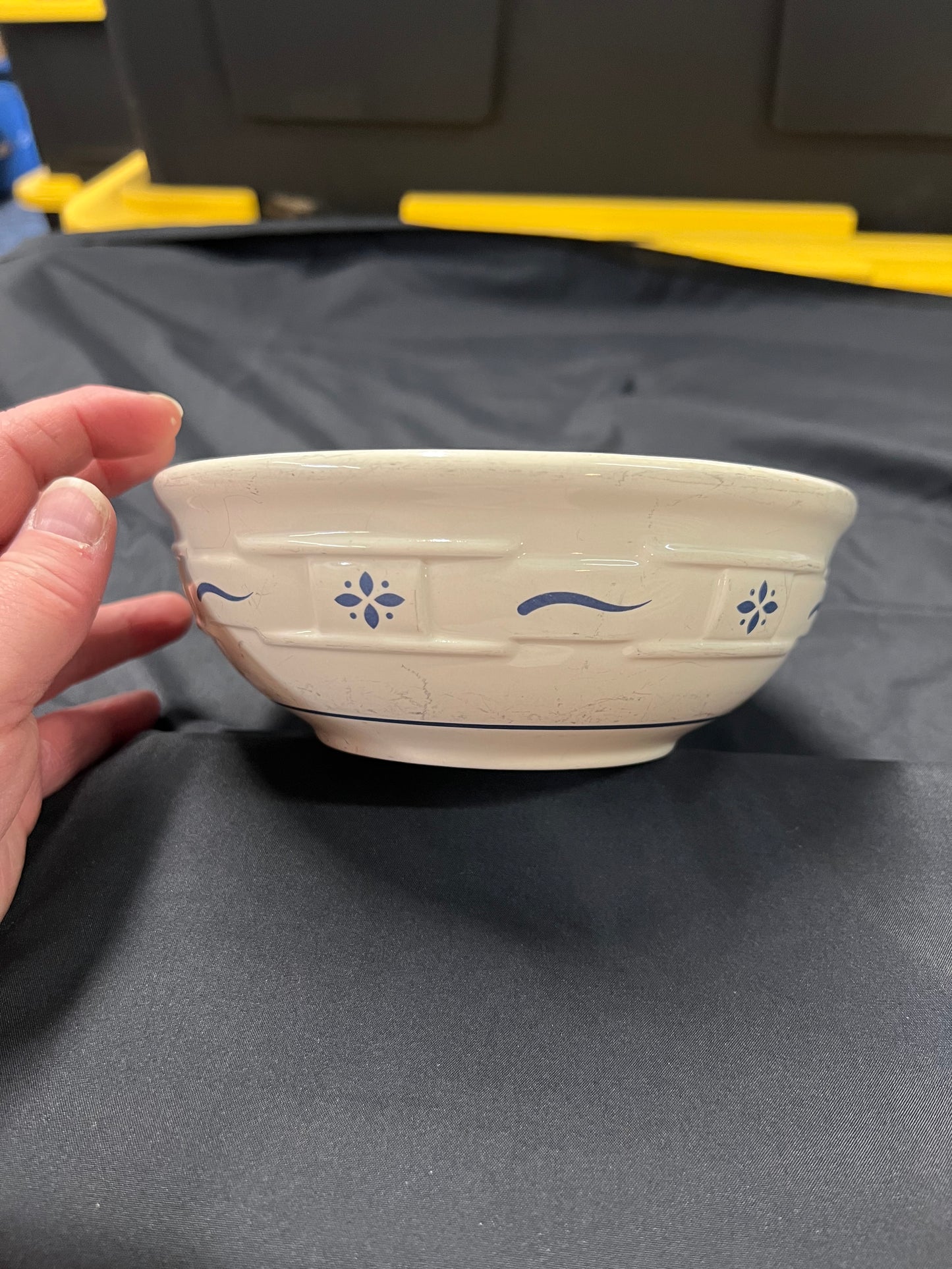 Longaberger Large cereal bowl in classic blue