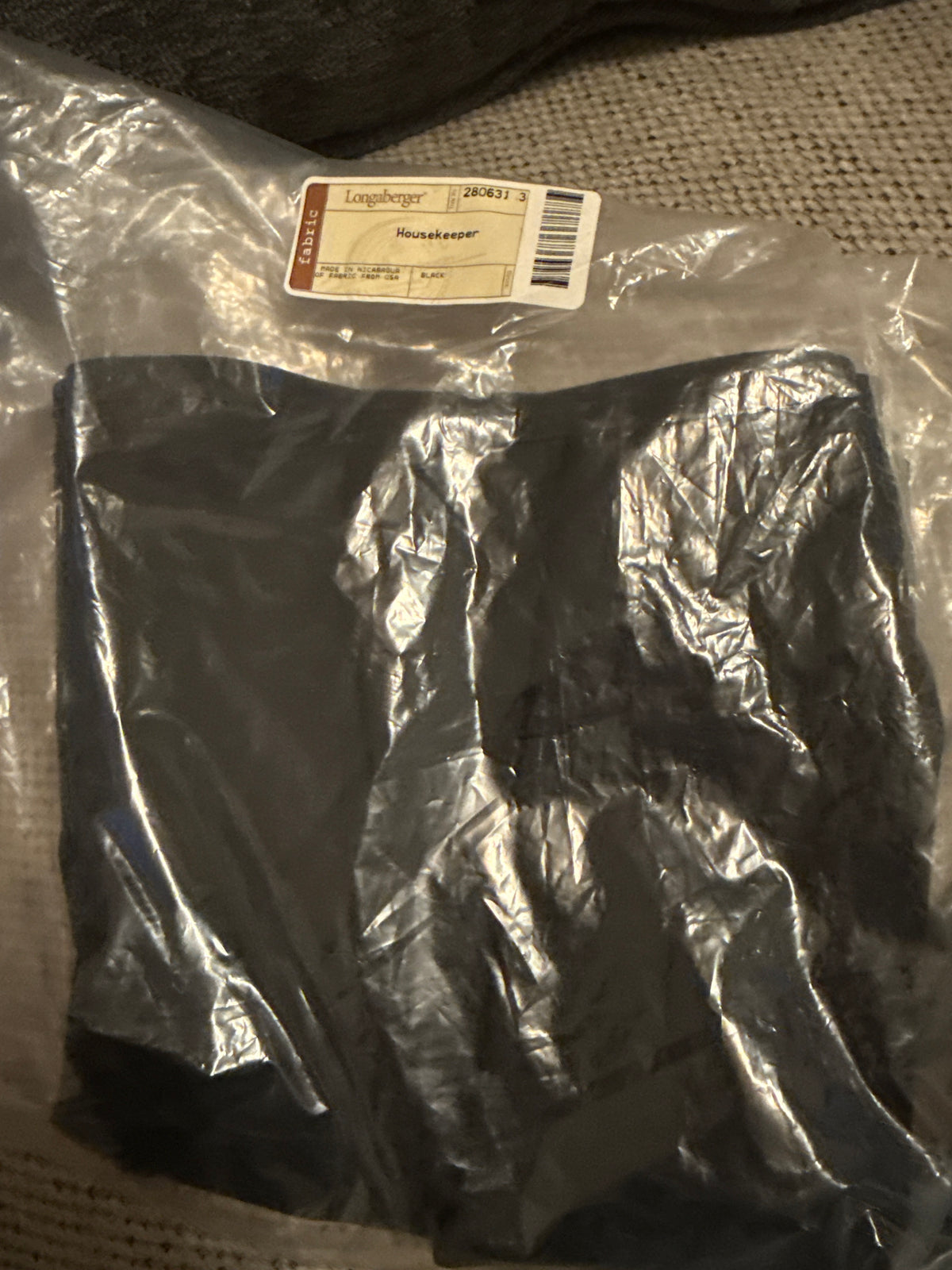 Longaberger housekeeper liner in black
