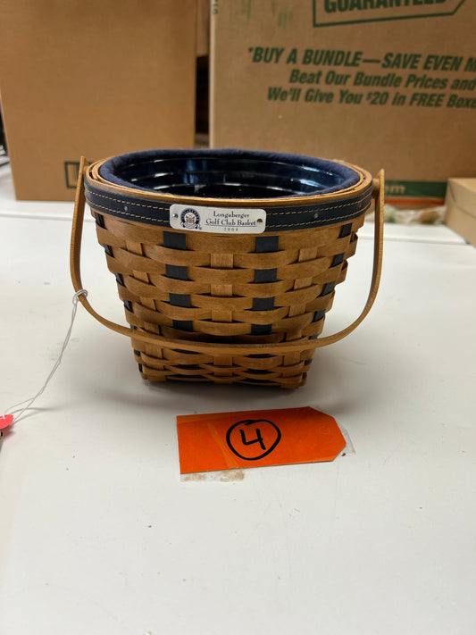 Longaberger 2004 golf club basket with liner & protector