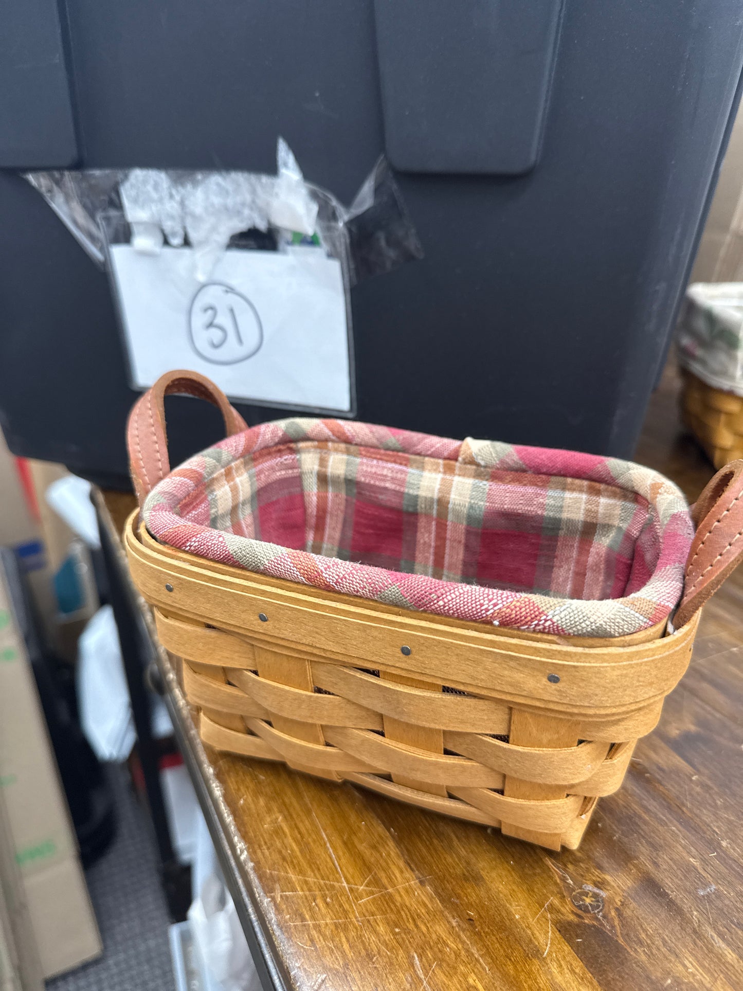 Longaberger tea basket with liner