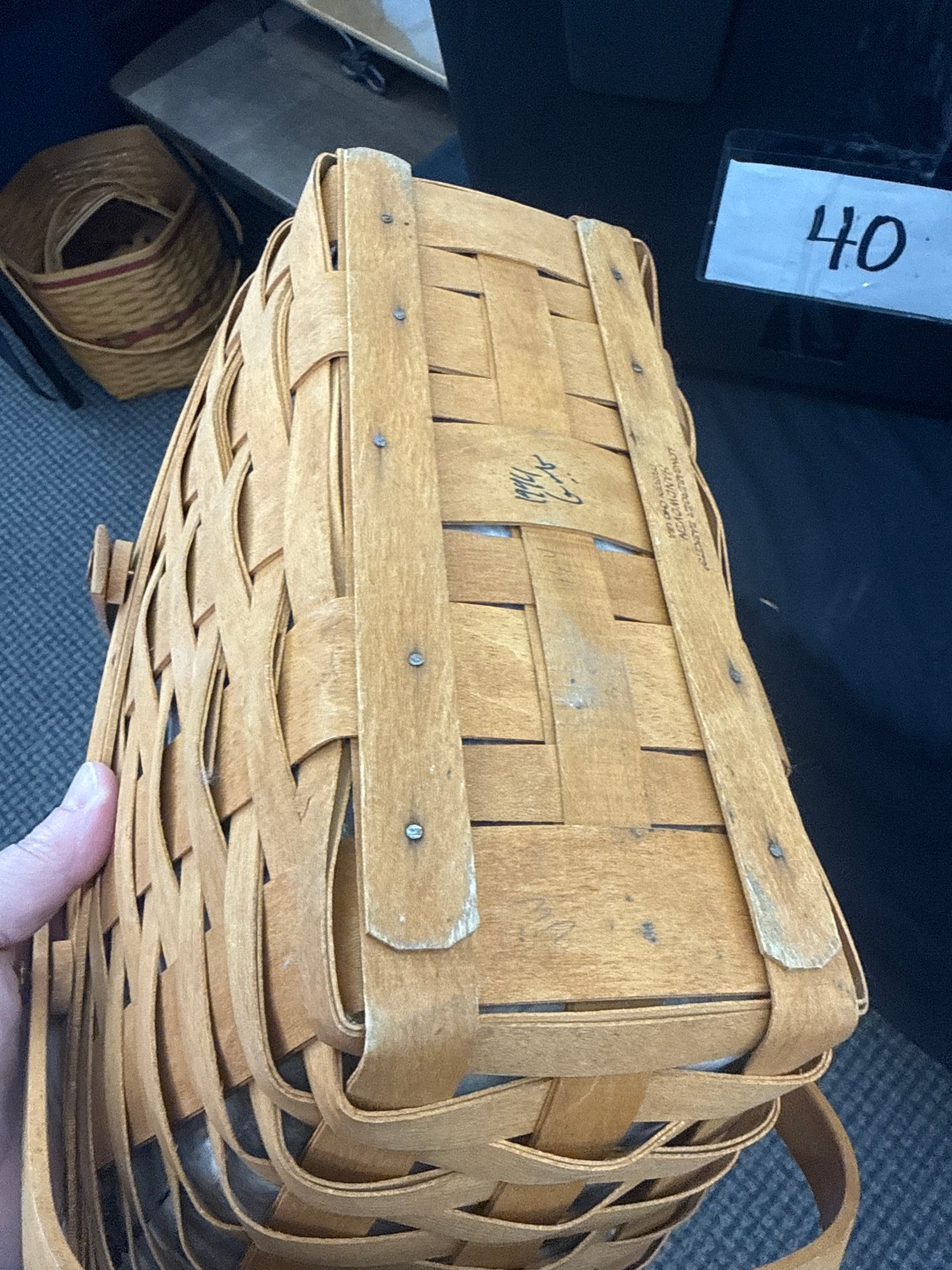 Longaberger medium vegetable basket with liner and divided protector