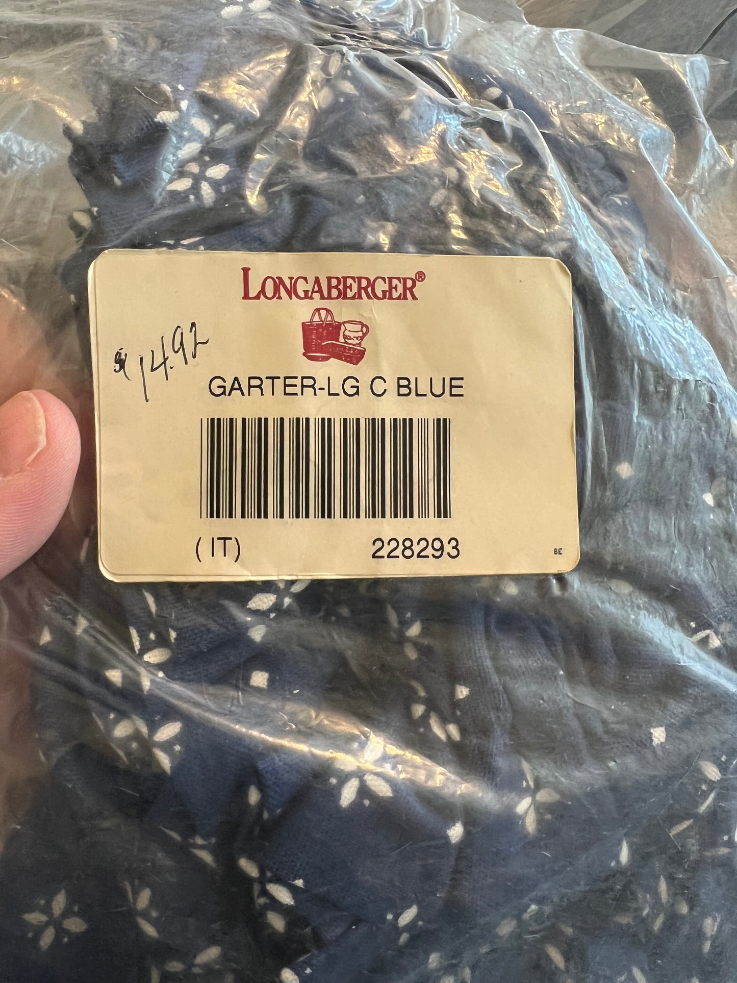 Longaberger large garter in classic blue