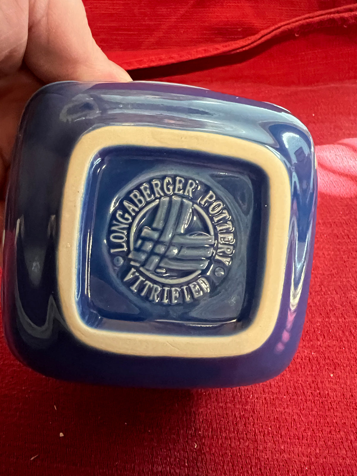 Longaberger soft square dessert bowl in cornflower