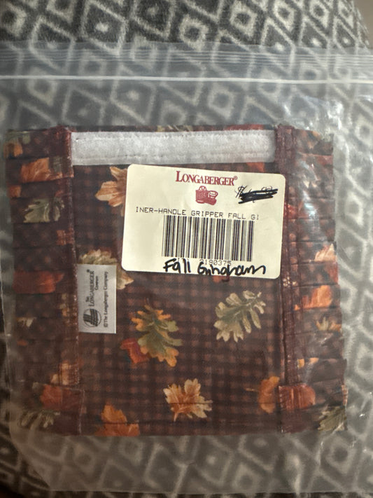 Longaberger handle gripper in fall gingam