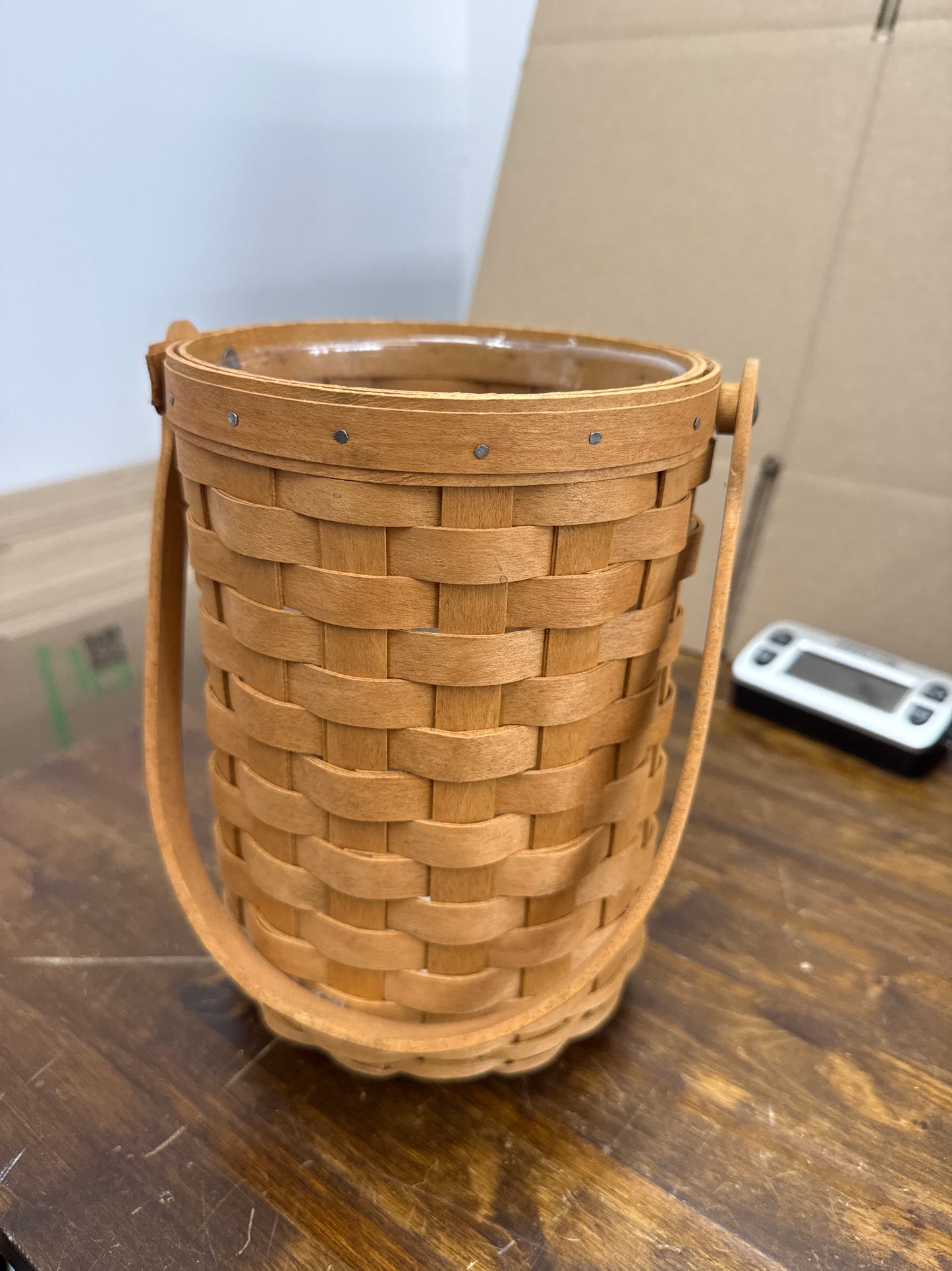 Longaberger beverage tote basket with protector