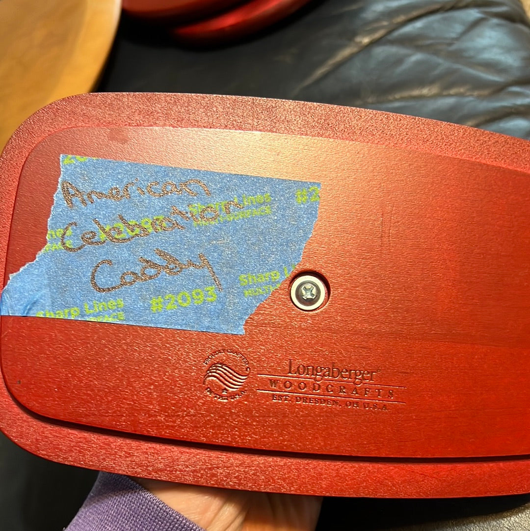 Longaberger American celebration caddy lid