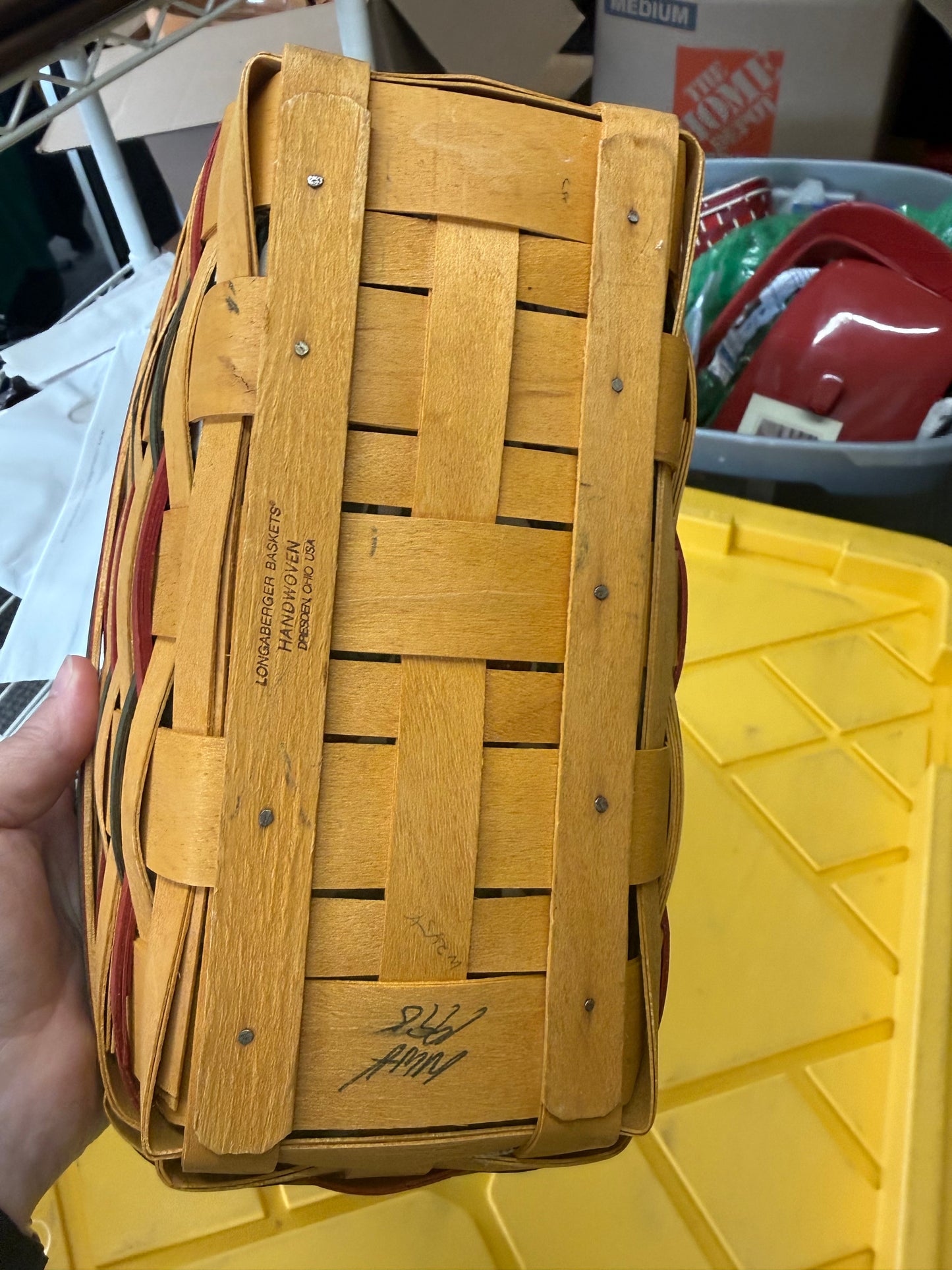 Longaberger medium sleigh with liner and protector