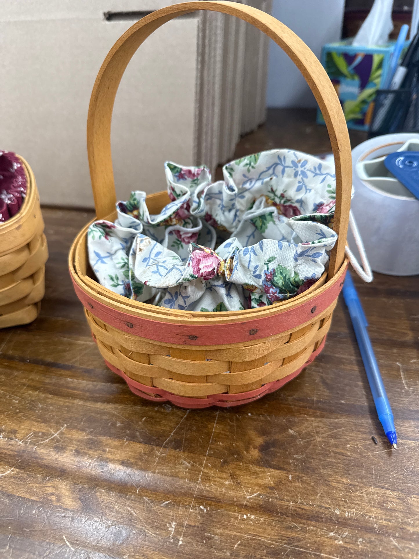 Longaberger rings and things basket with liner