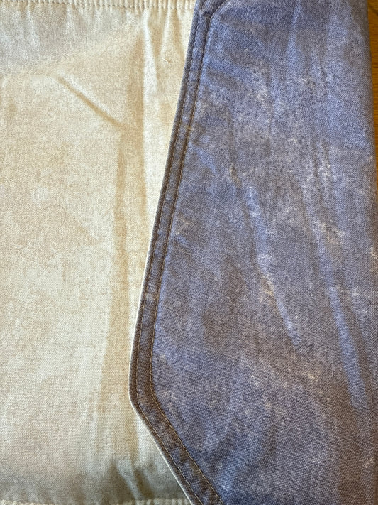 Longaberger placemat reversible sandstone and chambrey