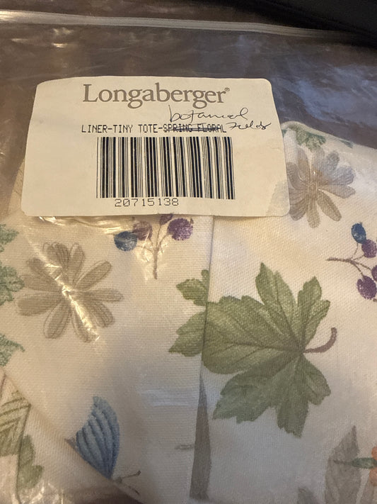 Longaberger tiny tote liner in botanical fields