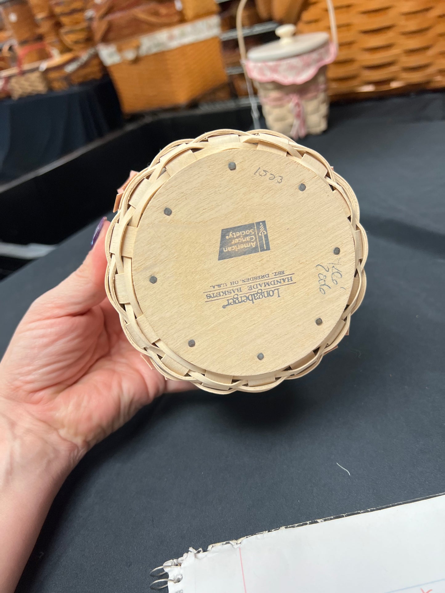 Longaberger 2006 horizon of hope basket with liner and protector