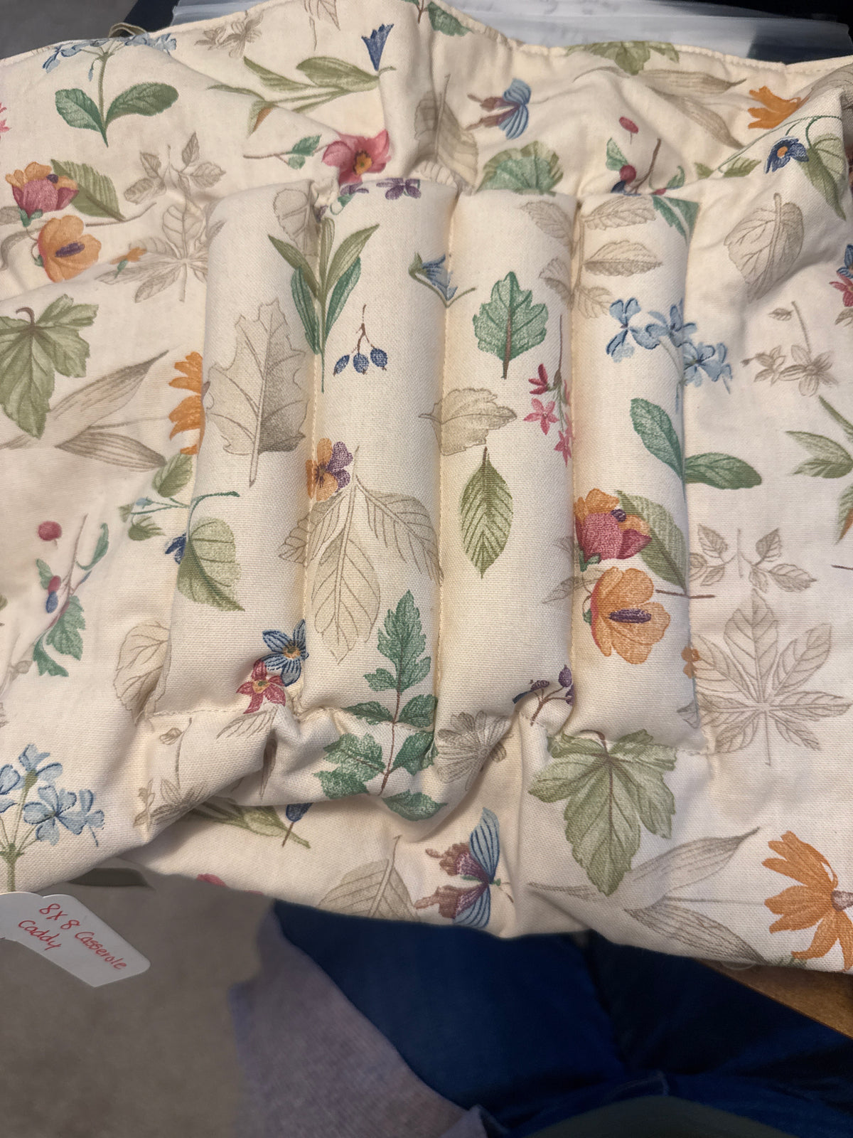 Longaberger 8x8 casserole caddy in botanical fields