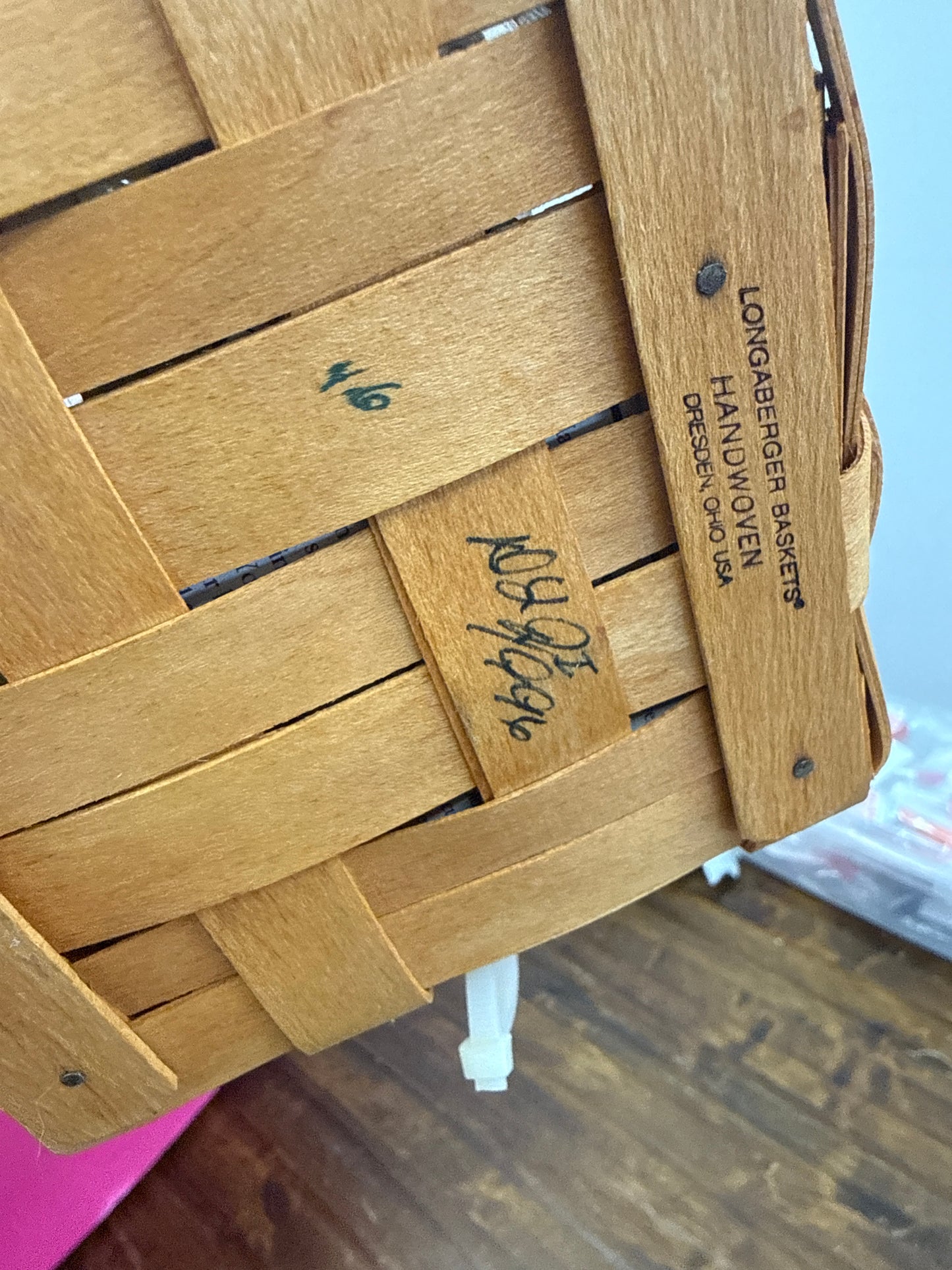 Longaberger maple leaf basket with liner, divider, tie in, and protector