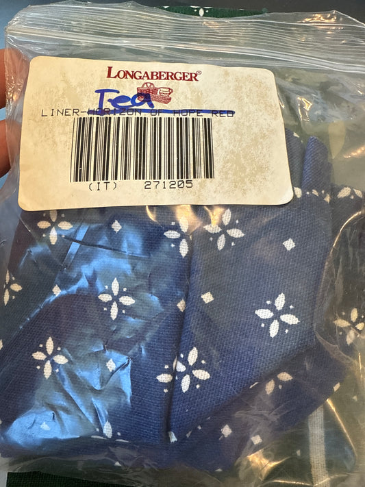 Longaberger tea liner in classic blue