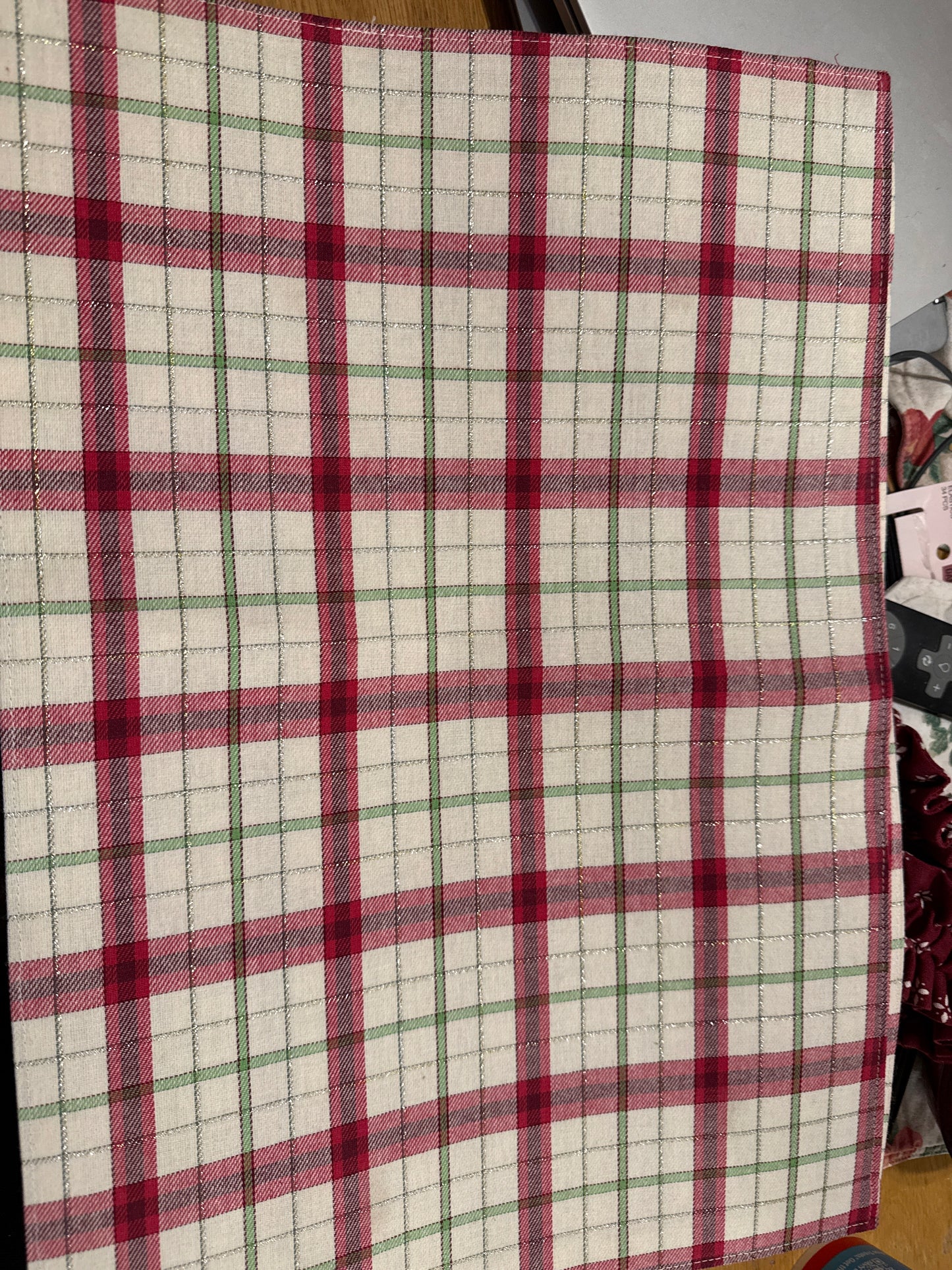 Longaberger set of two holiday plaid placemats