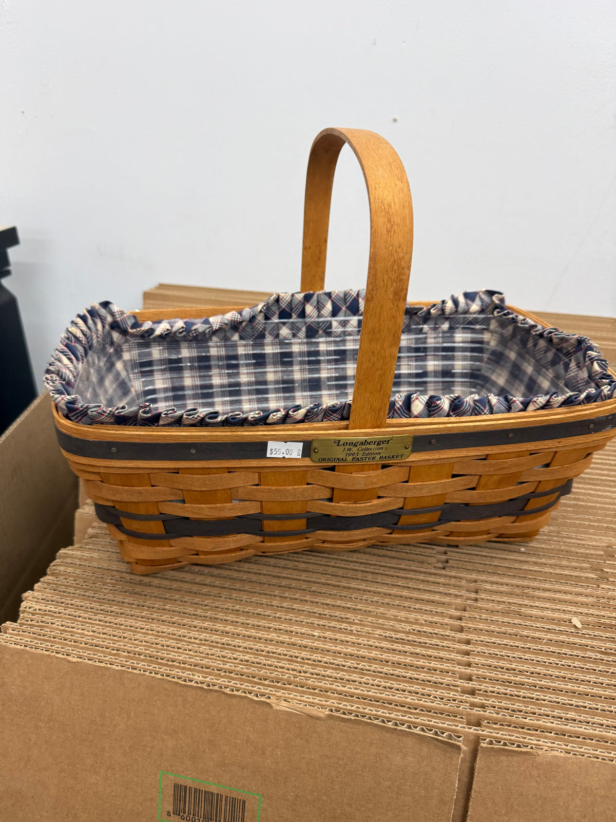 Longaberger JW Easter basket with liner and protector