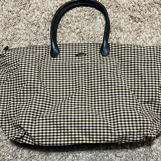 Longaberger Large zipped Tote Bag in Khaki Check