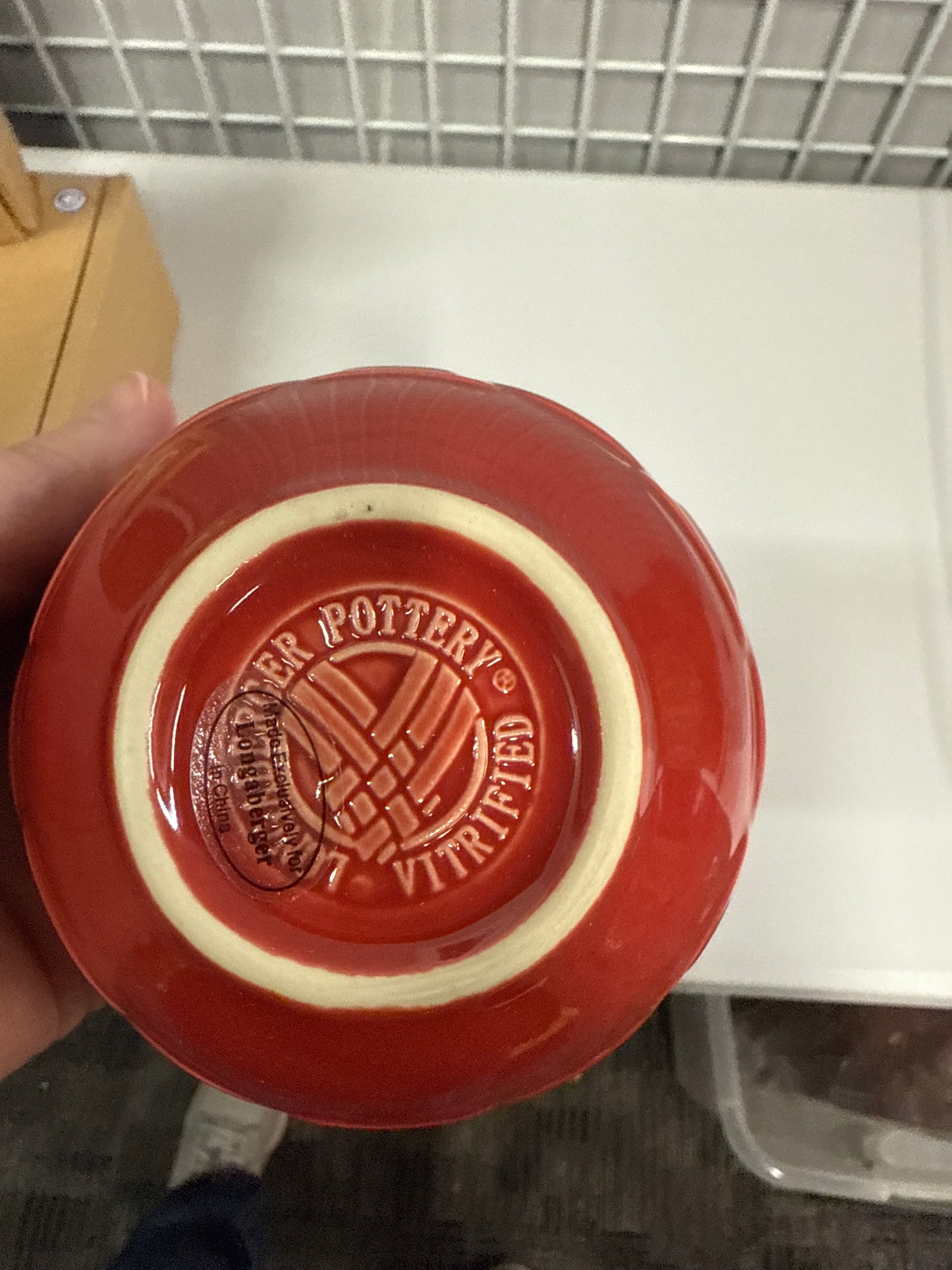 Longaberger small dessert bowl in tomato