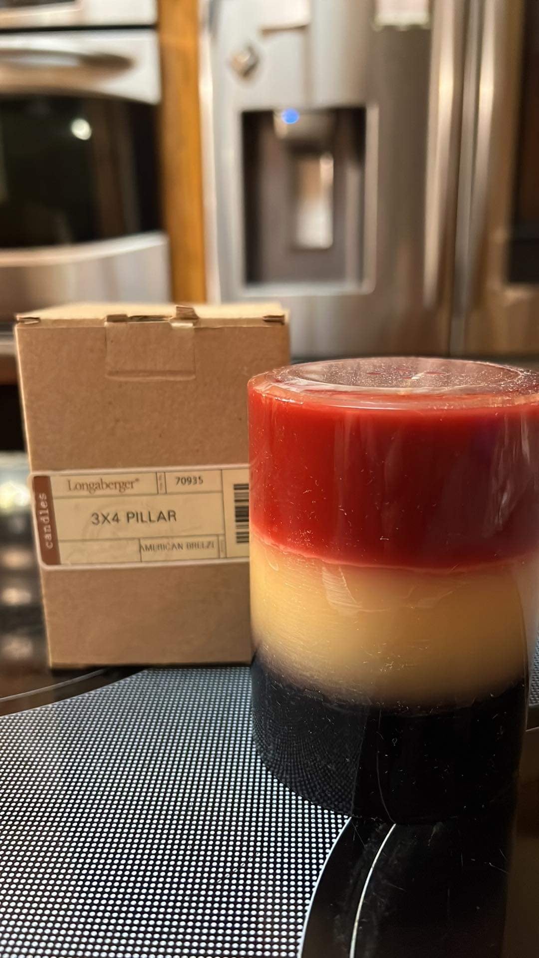 Longaberger 3 x 4 Pillar Candle in American Breeze