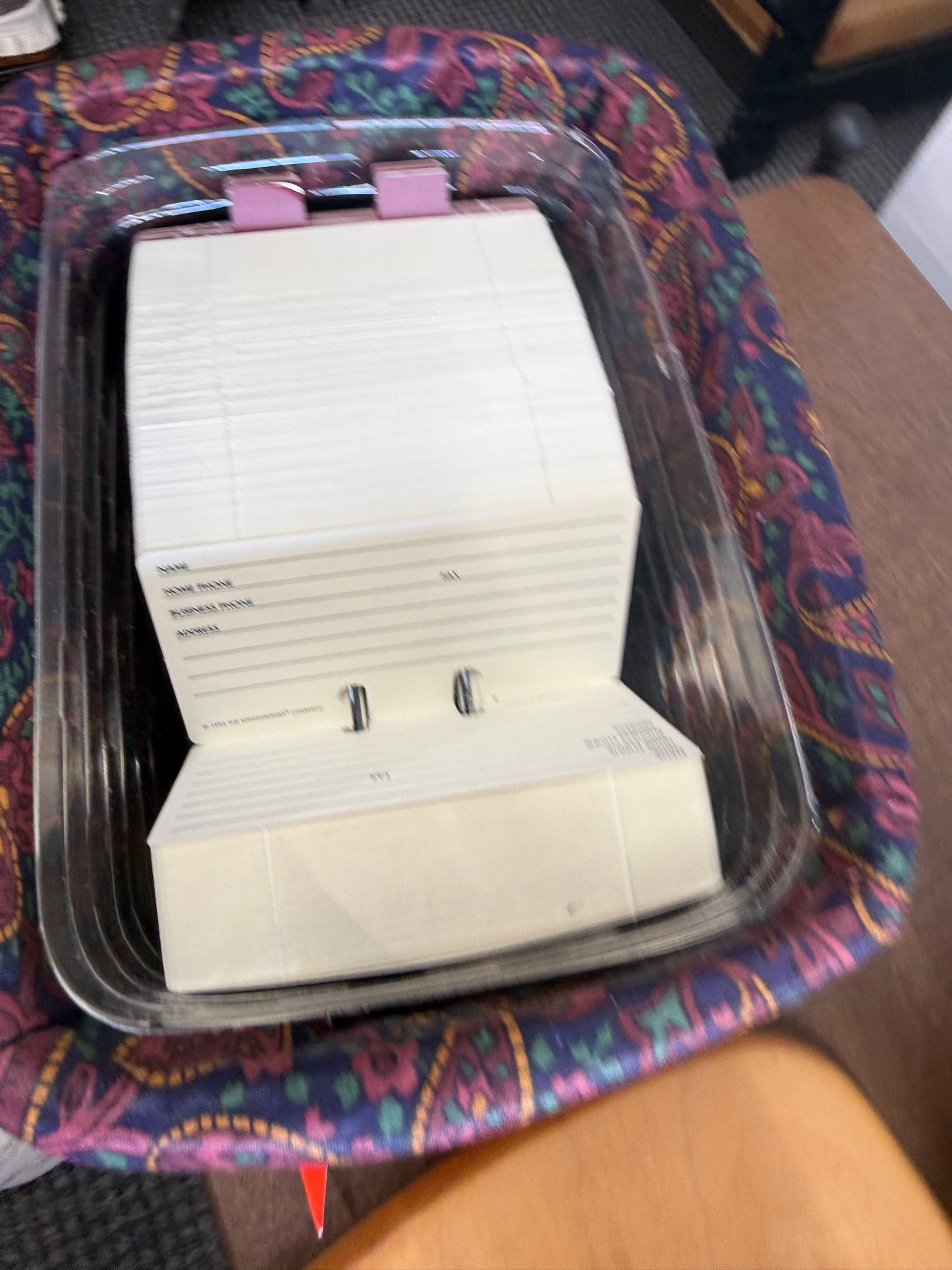 Longaberger Father’s Day address basket with liner, protector, and address cards
