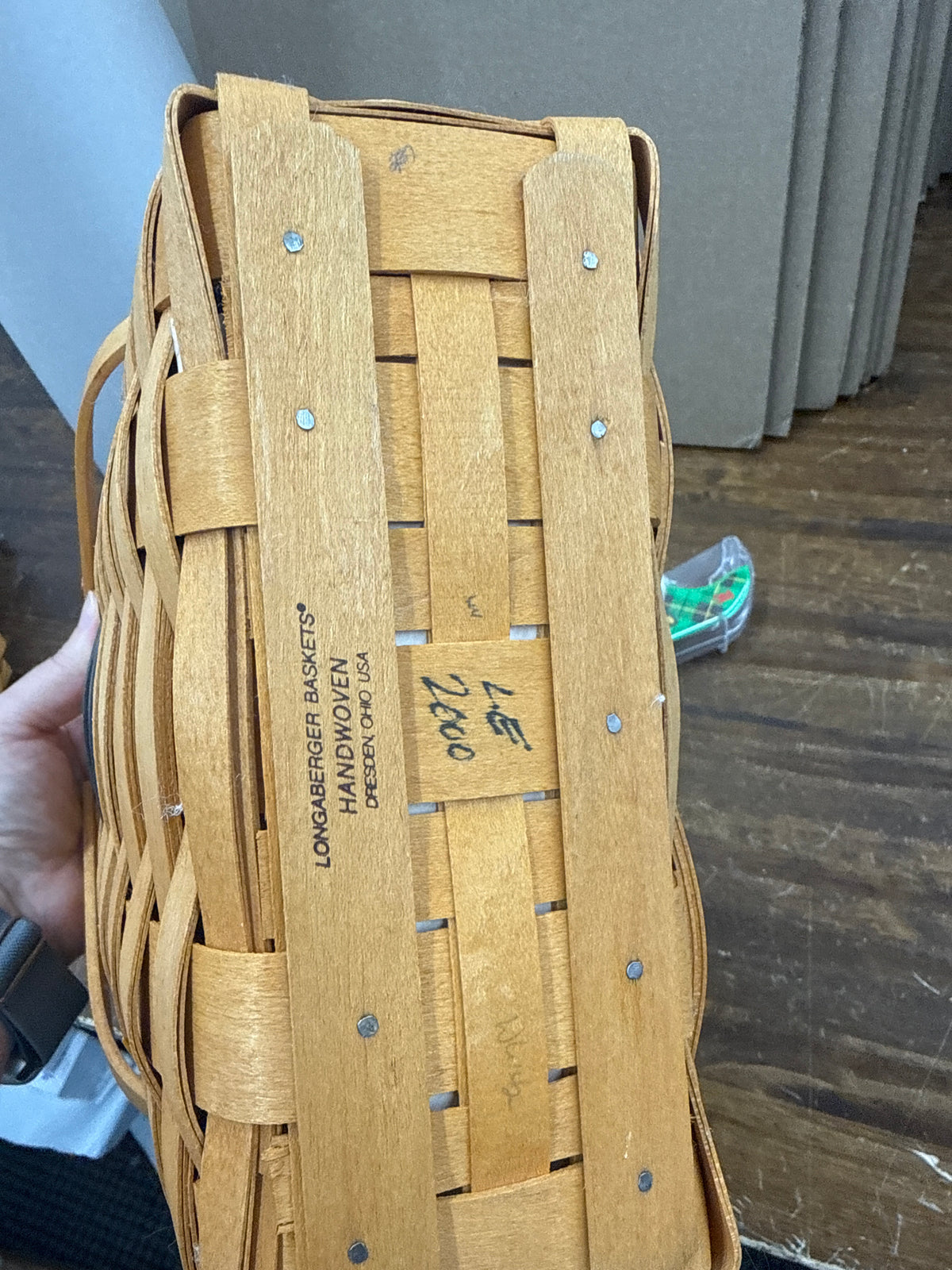 Longaberger membership basket with liner and protector