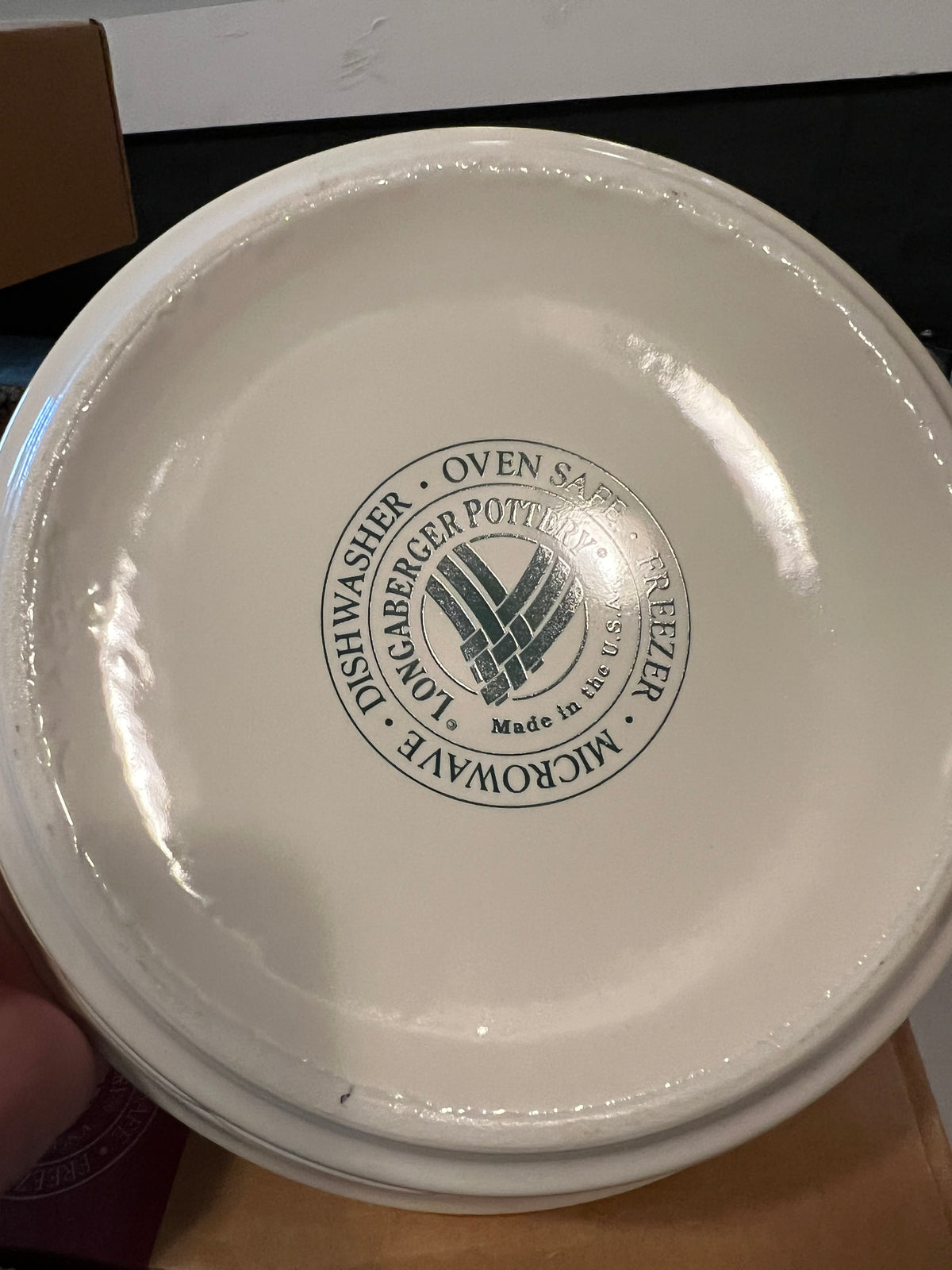 Longaberger 1 qt covered casserole in heritage green