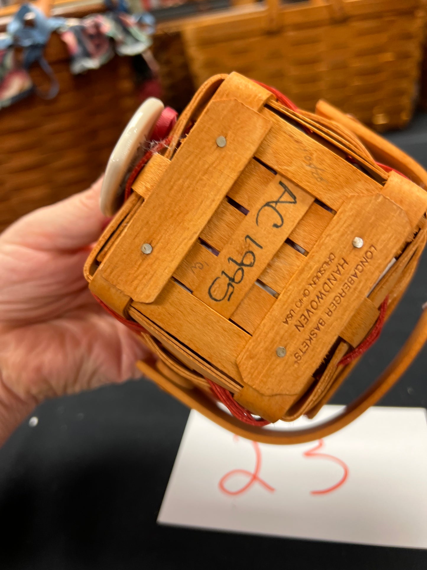 Longaberger Sweetheart Sentiments Basket with tie on