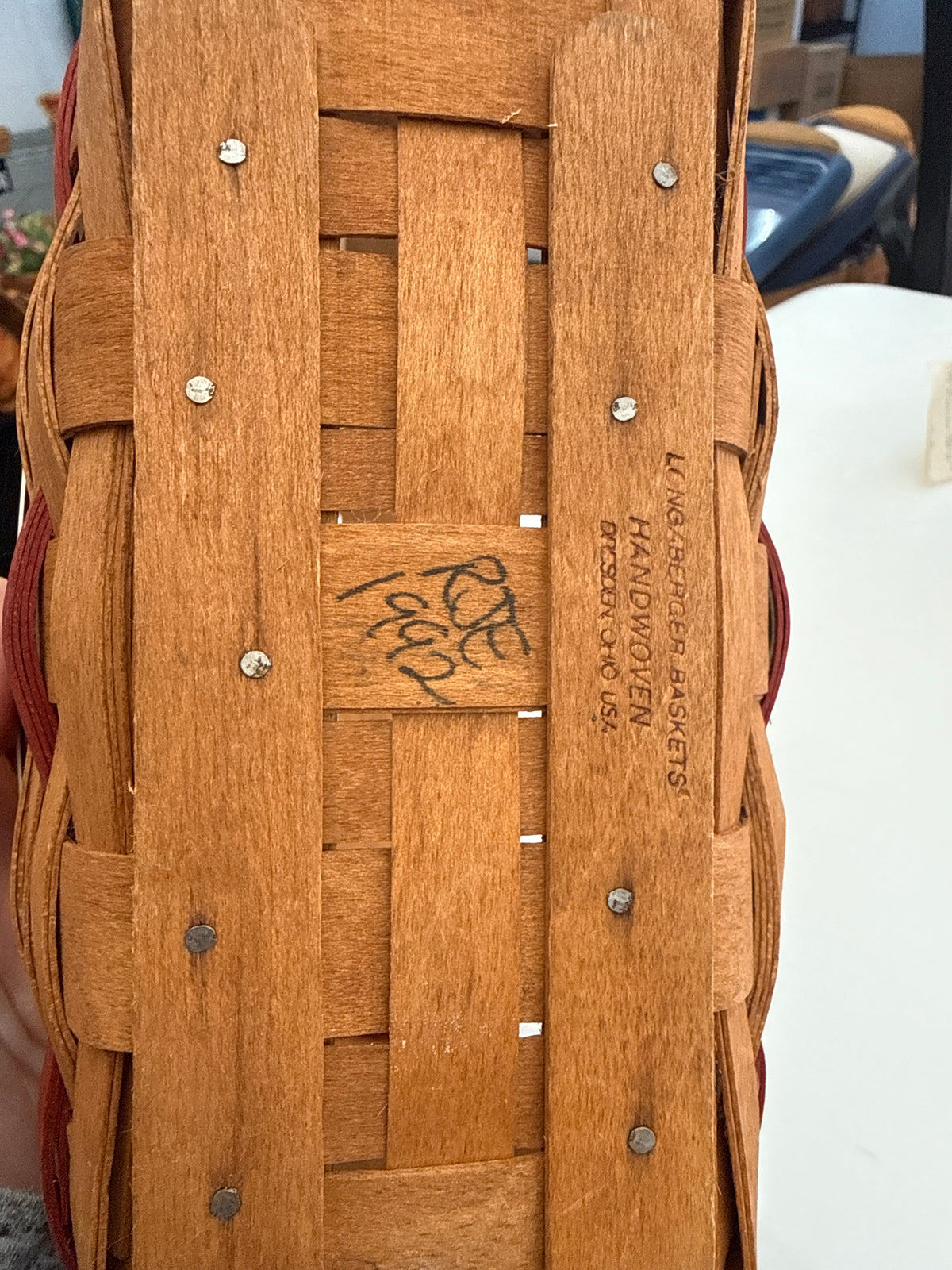 Longaberger awards basket with tie on