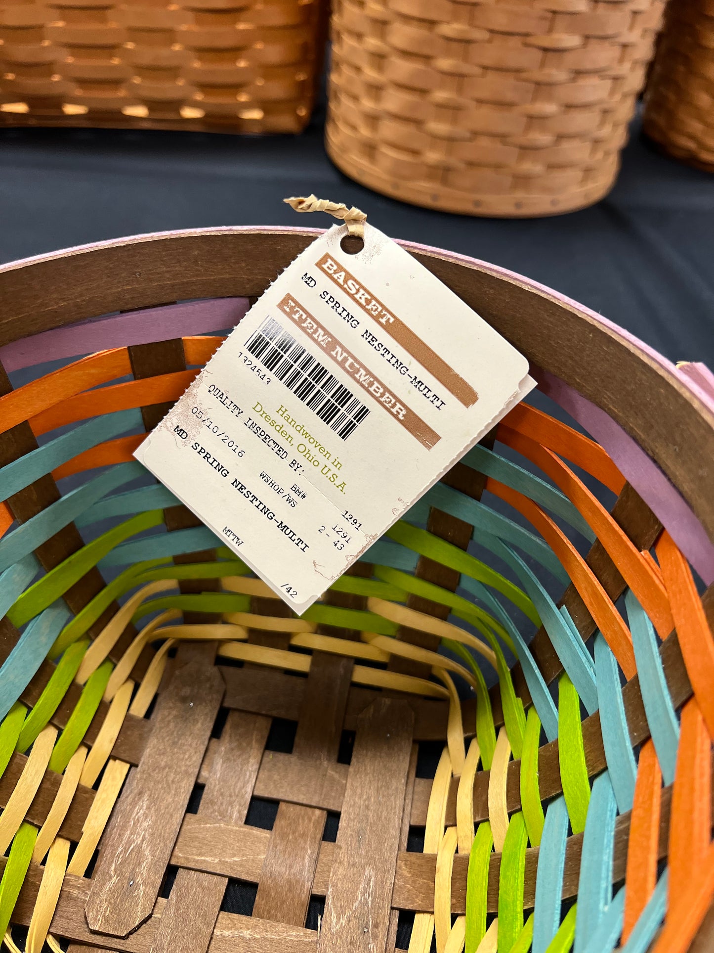 Longaberger medium spring nesting multicolored basket