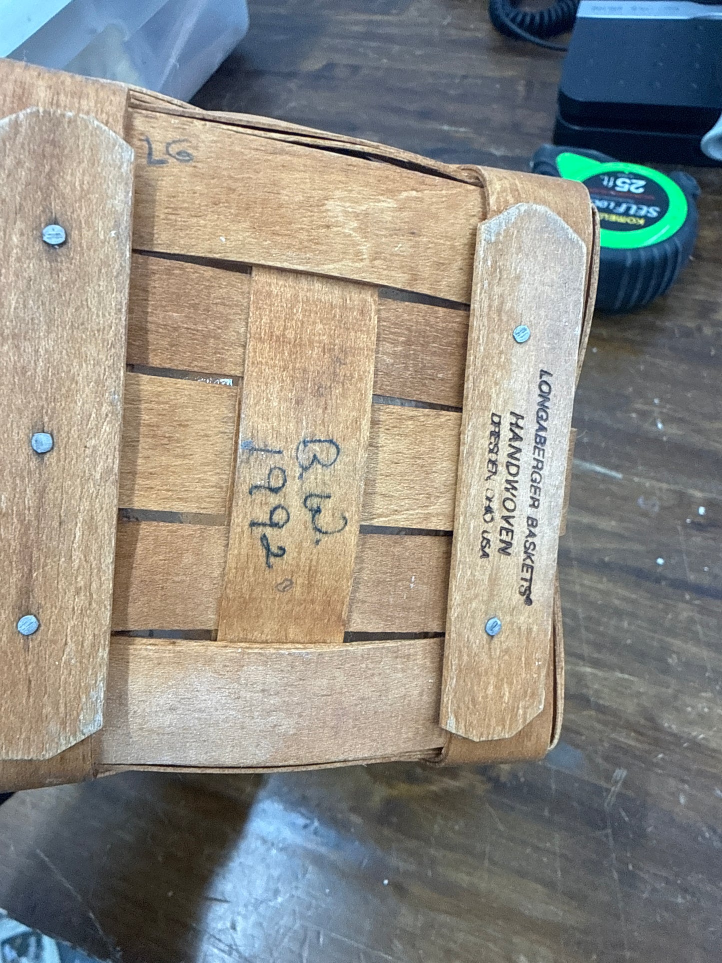 Longaberger small peg basket with protector