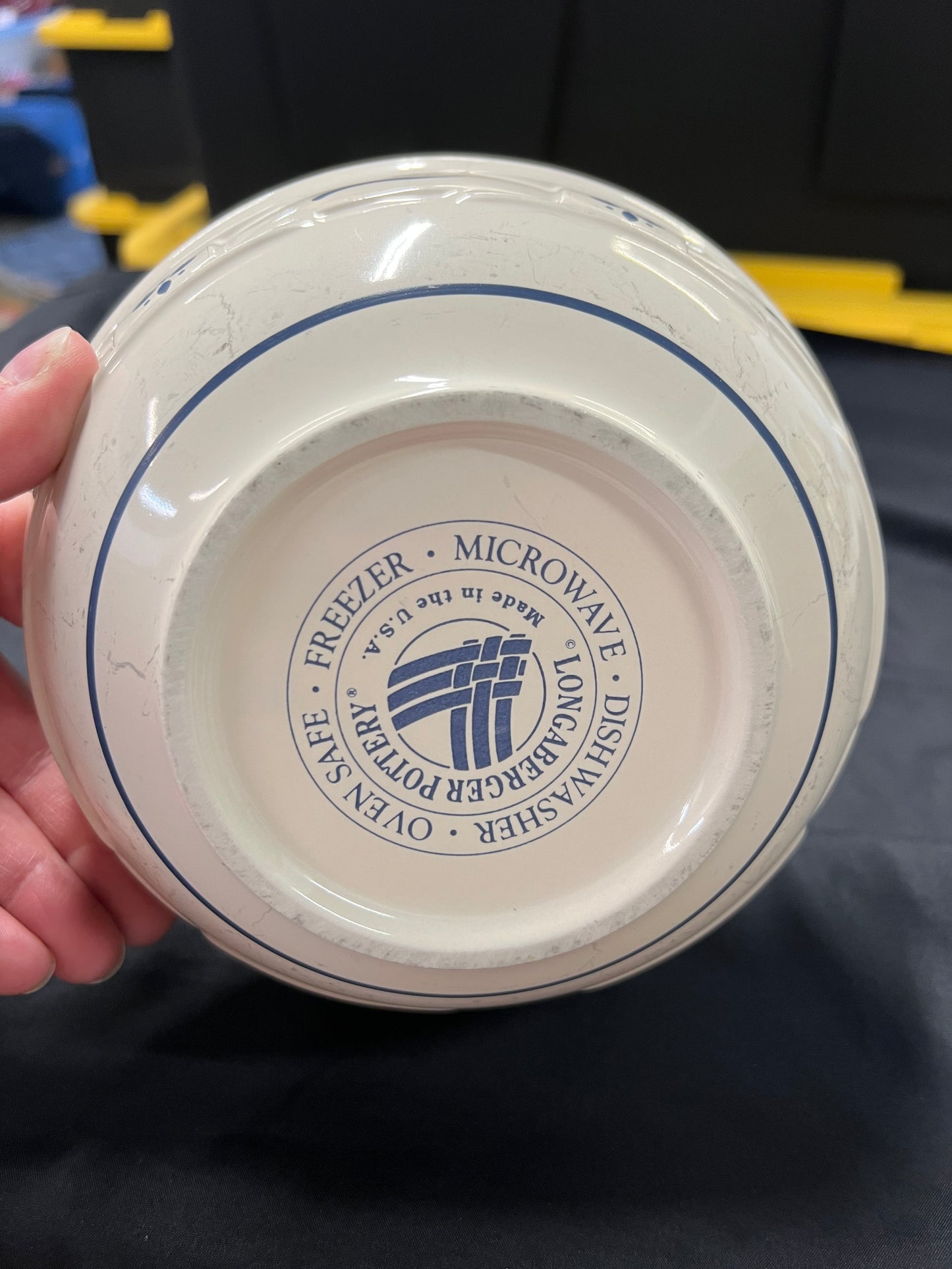 Longaberger Large cereal bowl in classic blue