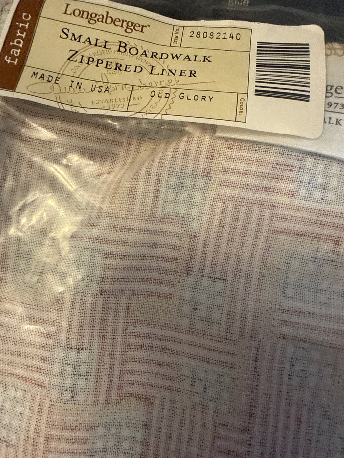 Longaberger small boardwalk zippered liner in old glory