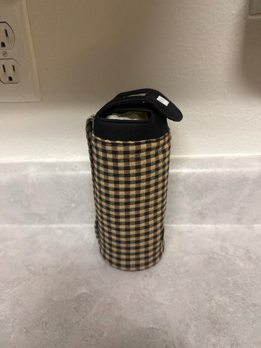 Longaberger water bottle holder in khaki check