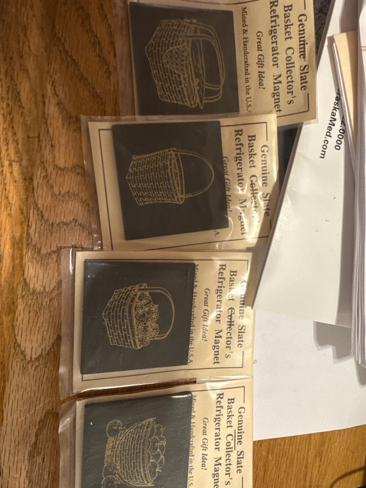 Homestead genuine slate basket collectors refrigerator magnet set of 4