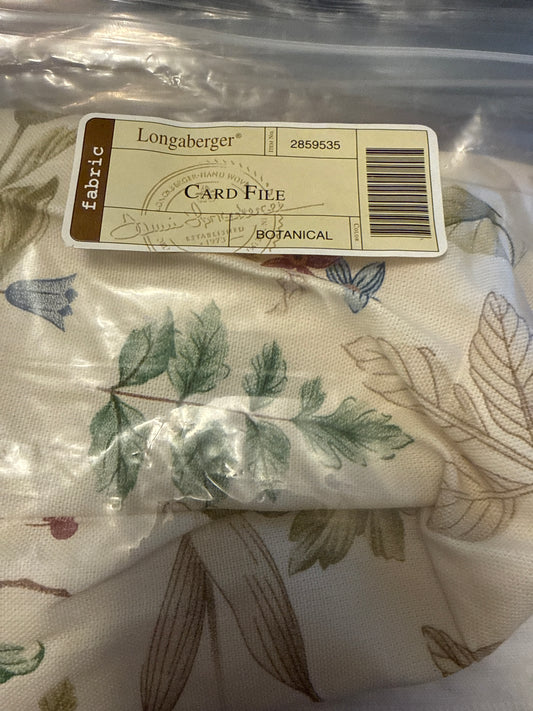 Longaberger card file liner in botanical fields