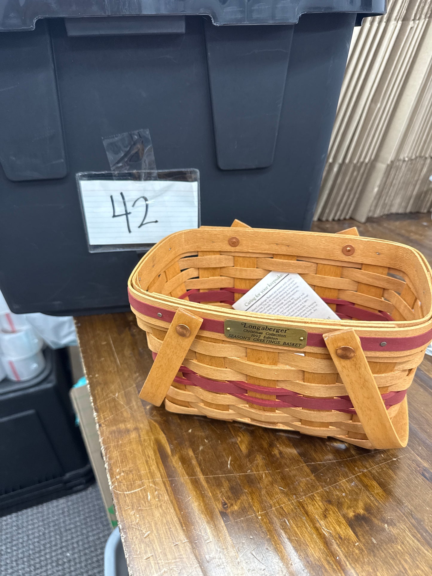 Longaberger season’s greetings basket