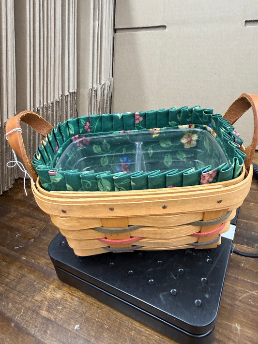 Longaberger tea basket with liner and protector