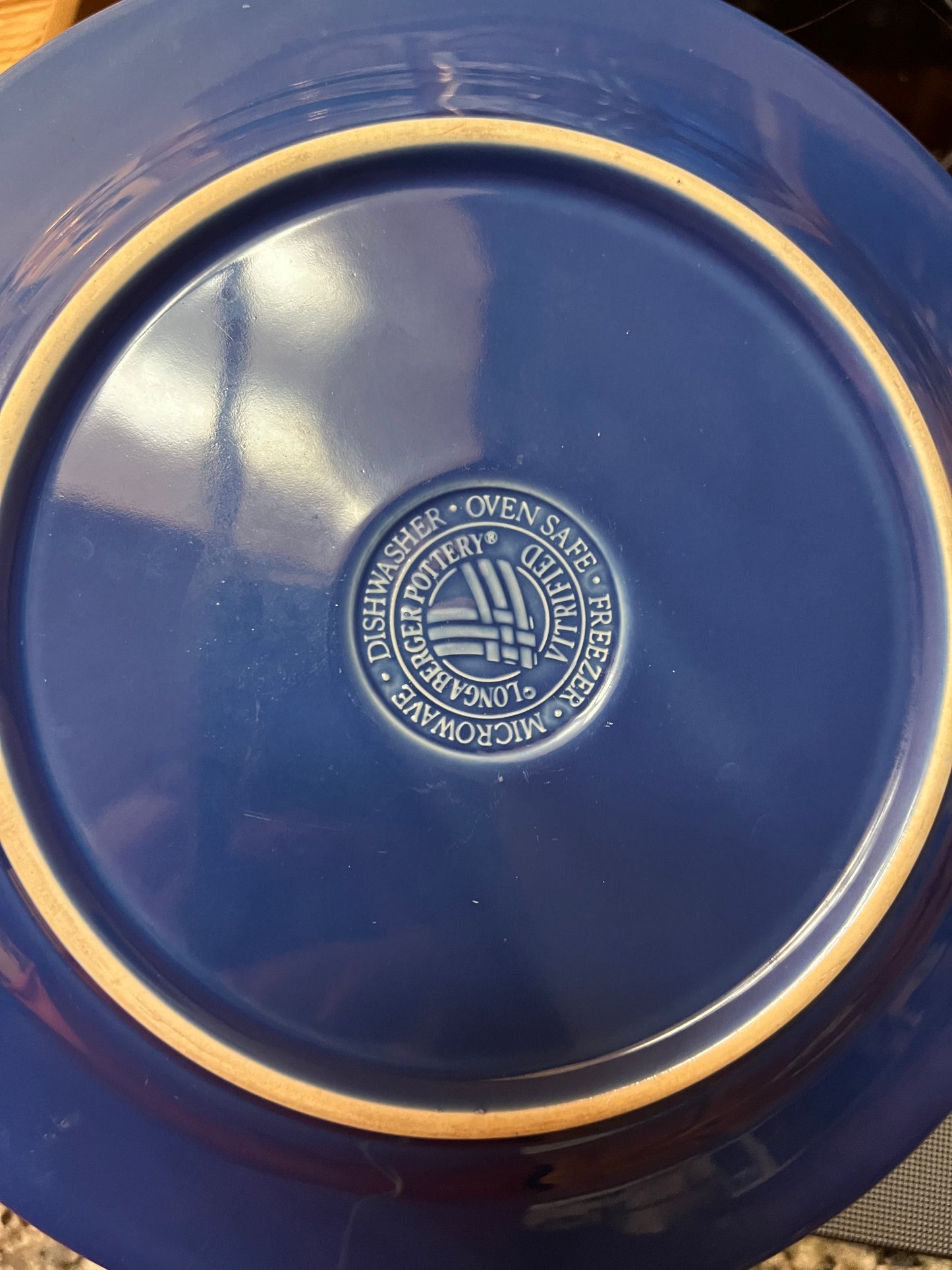 Longaberger dinner plate in cornflower