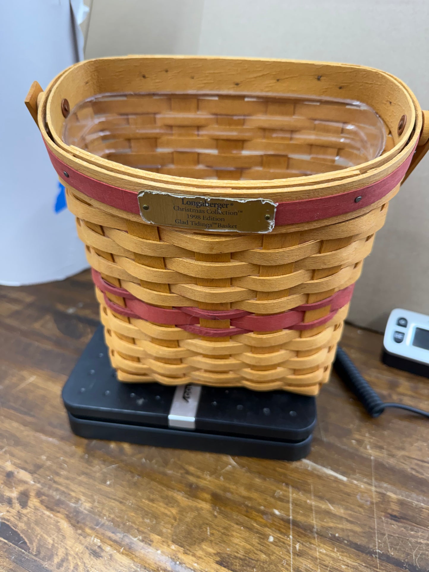 Longaberger glad tidings basket with protector