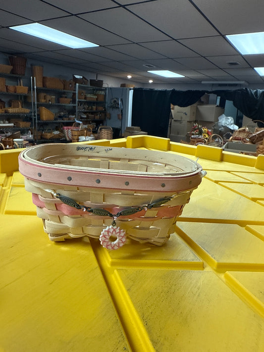 Longaberger 2008 horizon of hope basket with protector and tie on