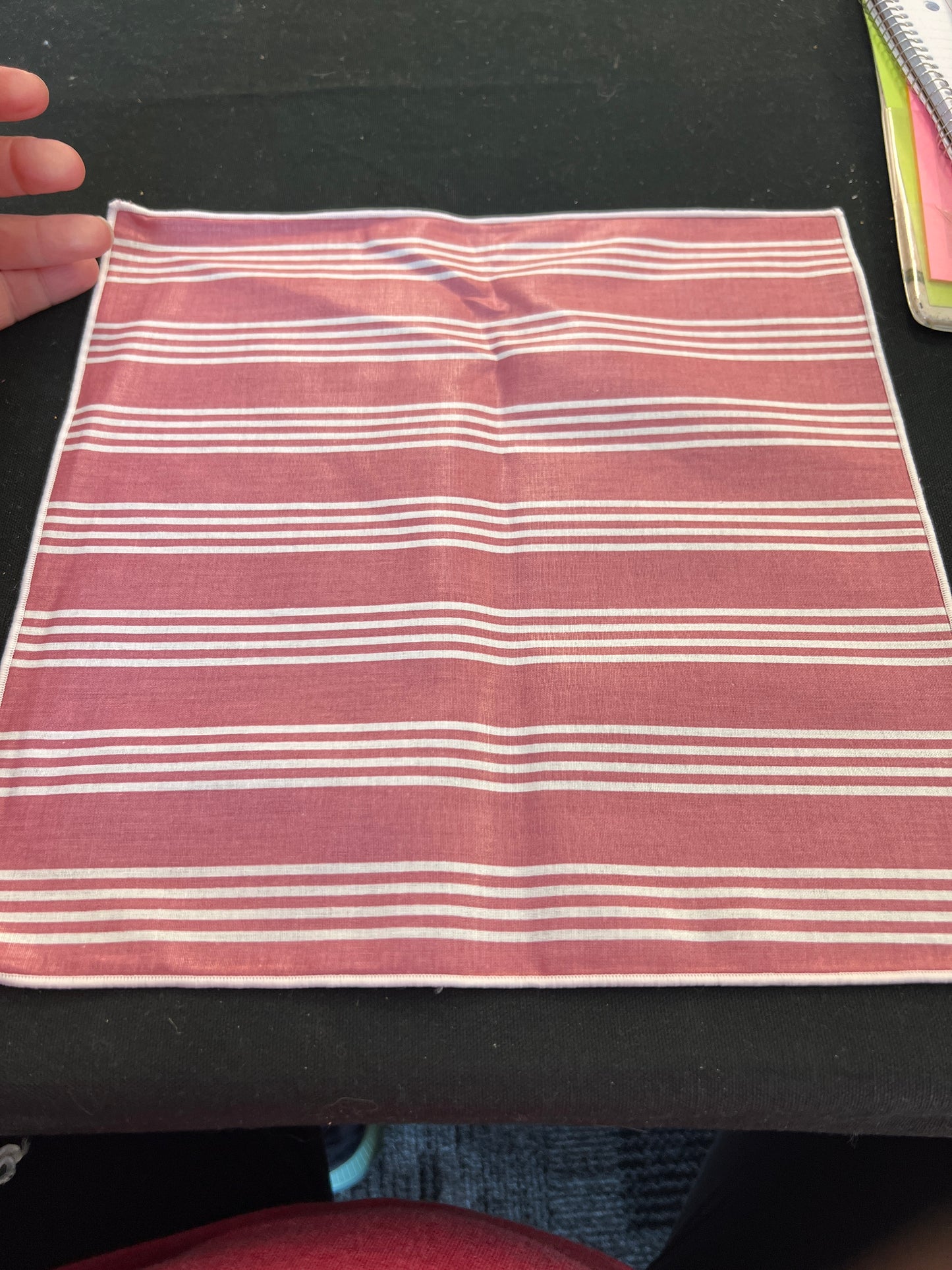 Longaberger 12 x 12 fabric square in dusty rose stripe