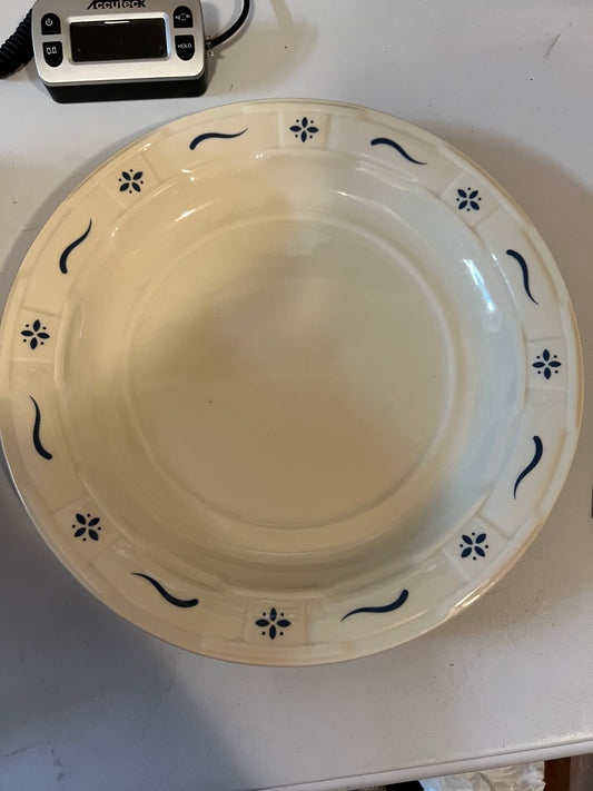 Longaberger blue soup toureen plate